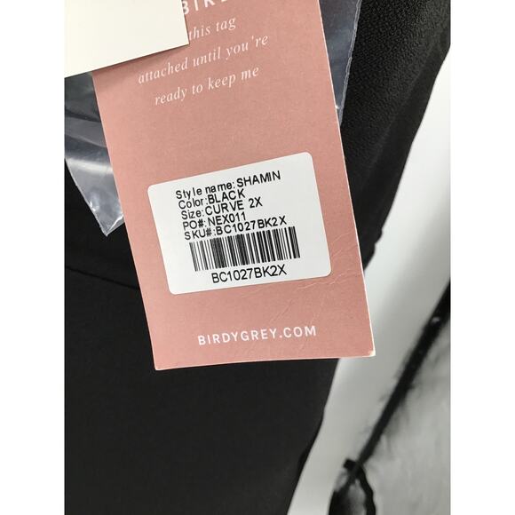 BIRDY GREY SZ 2X Black V-Neck Front-slit Sleeveless Shamin Maxi Dress NWT B117 - Picture 7 of 12